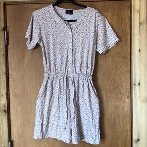 Headliners pink and teal cotton blend romper